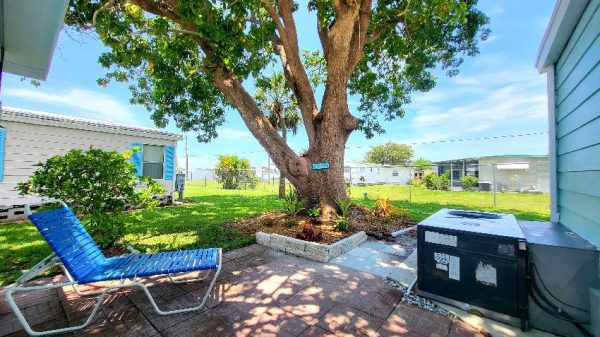 backyard of a mobile home