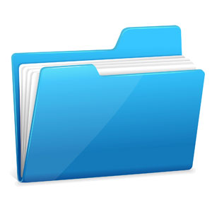 Blue folder to keep mobile home building permits in