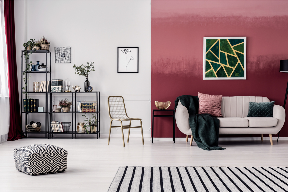 Mobile home interior living room