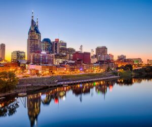 the city of Nashville by the water