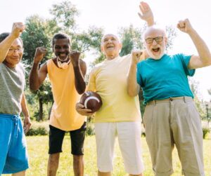 senior citizens playing football