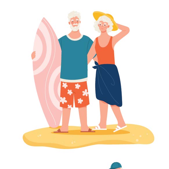 Image of snowbirds in a mobile home parf in Florida