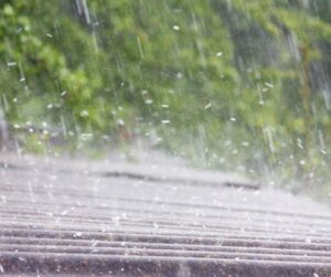 hail on a roof