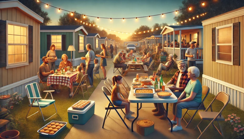 Mobile home park gathering