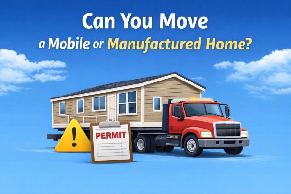Can you move a mobile or manufactured home being transported by a professional mover with permits